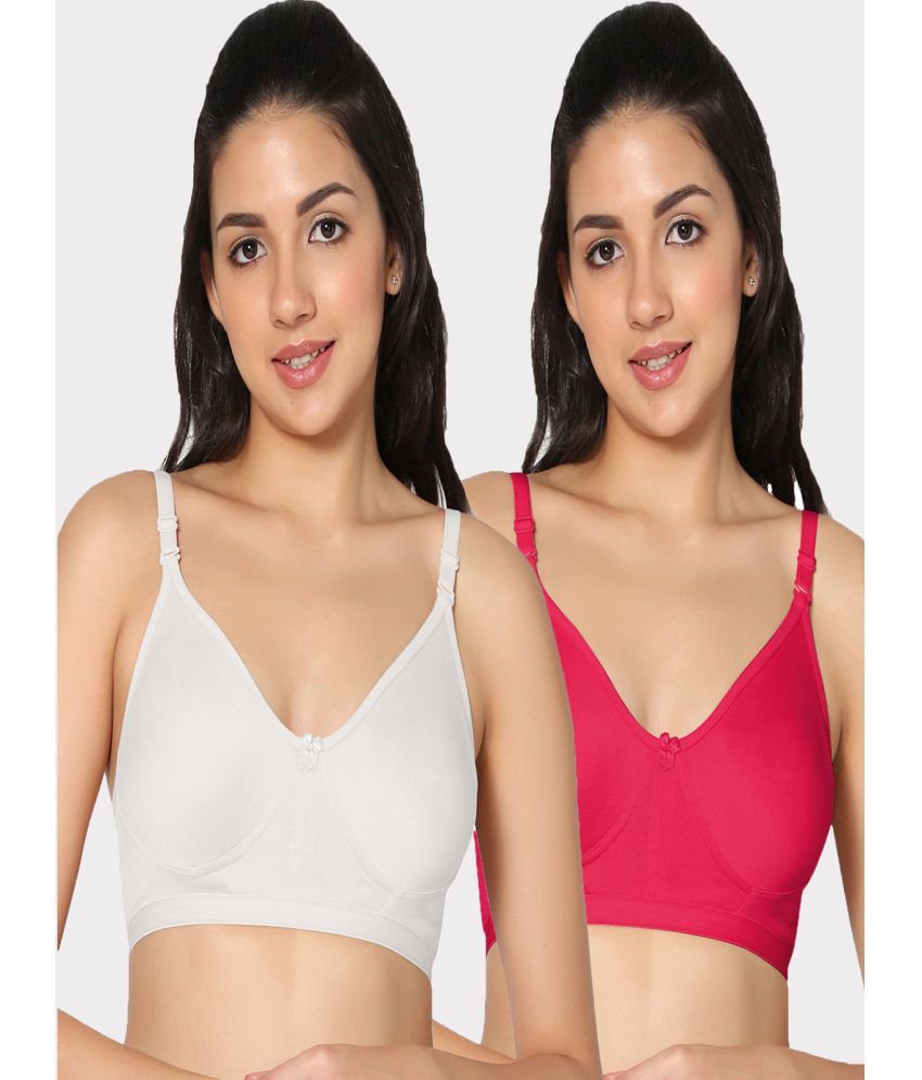     			IN CARE LINGERIE Pack of 2 Cotton Non Padded Women's T-Shirt Bra ( Multicolor )