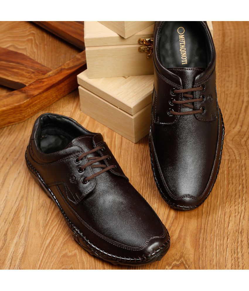     			MUTAQINOTI Lace up shoes for men - Brown Men's Sneakers