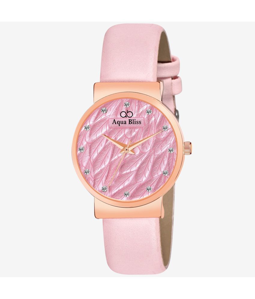     			AQUA BLISS - Pink Leather Analog Womens Watch