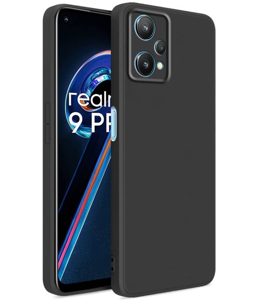     			Case Vault Covers - Black Silicon Plain Cases Compatible For Realme 9 Pro Plus 5G ( Pack of 1 )