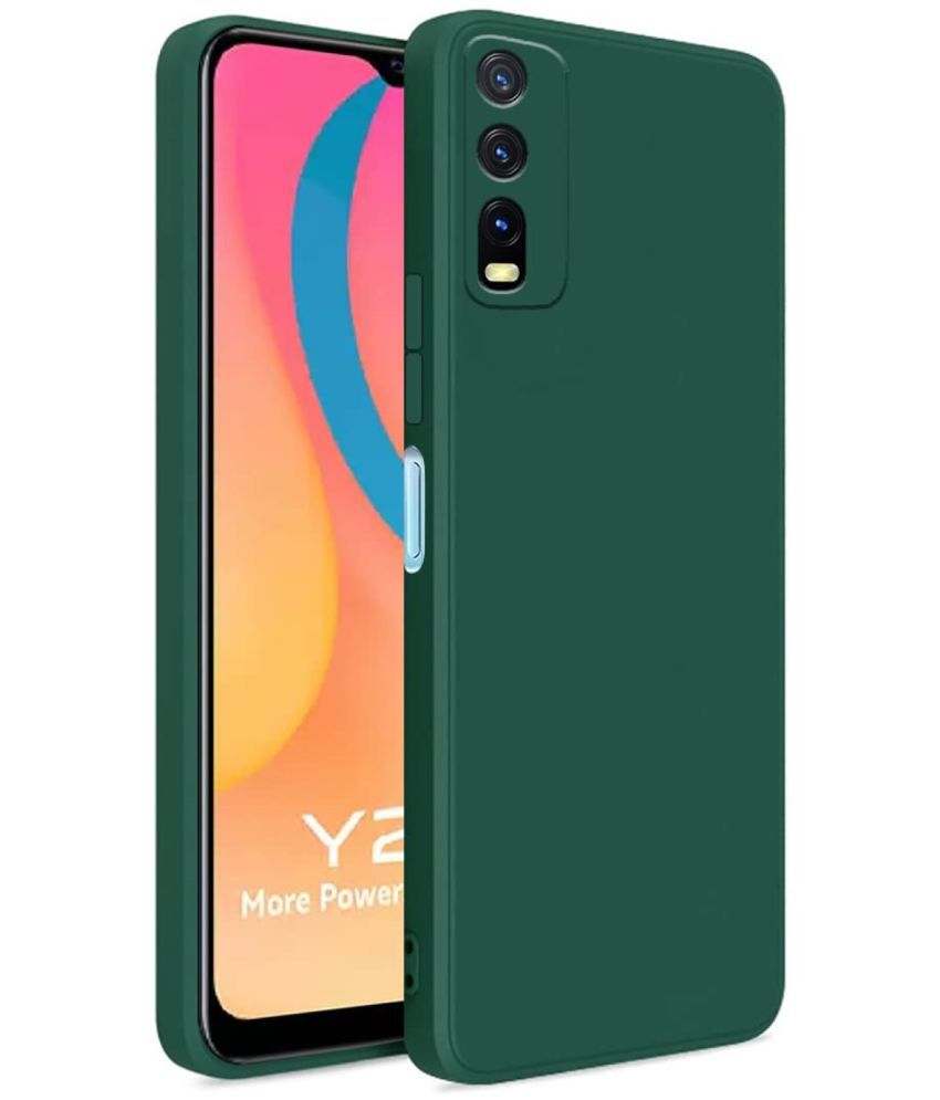     			Case Vault Covers - Green Silicon Plain Cases Compatible For Vivo Y20 ( Pack of 1 )