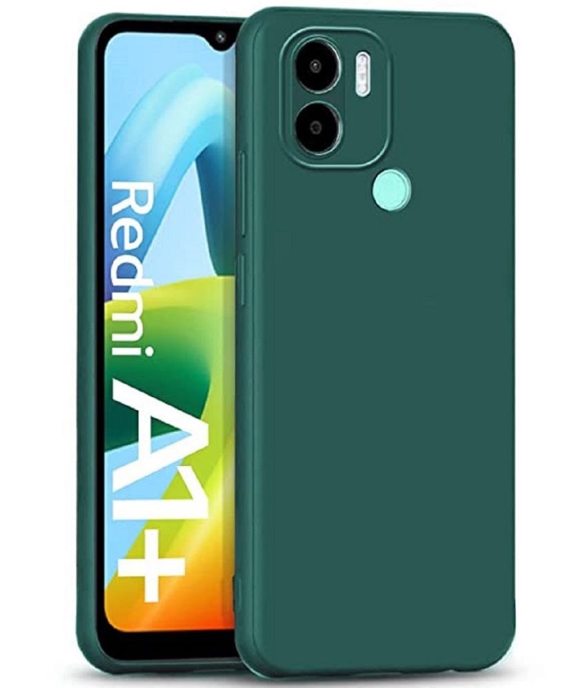     			Case Vault Covers - Green Silicon Plain Cases Compatible For Redmi A1 Plus ( Pack of 1 )