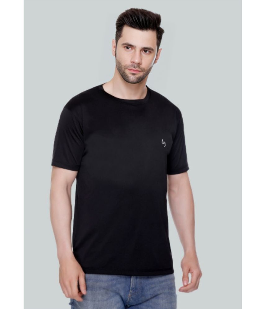     			LEEBONEE - Black Polyester Regular Fit Men's T-Shirt ( Pack of 1 )