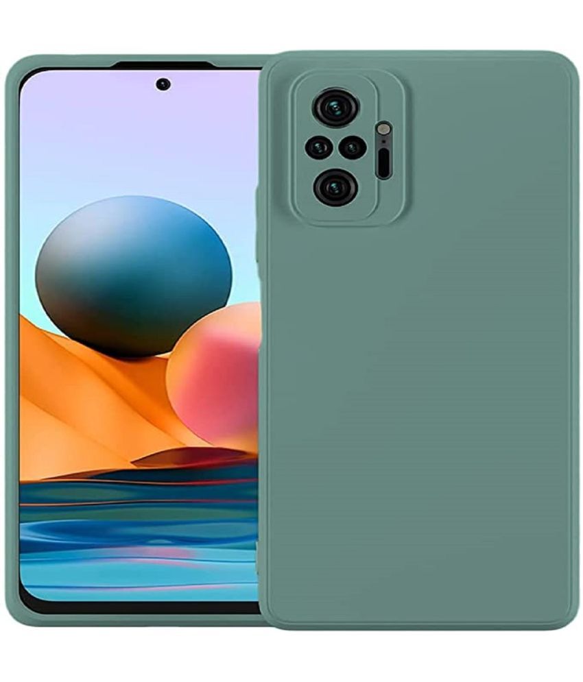     			Case Vault Covers - Green Silicon Plain Cases Compatible For Xiaomi Redmi Note 10 Pro Max ( Pack of 1 )