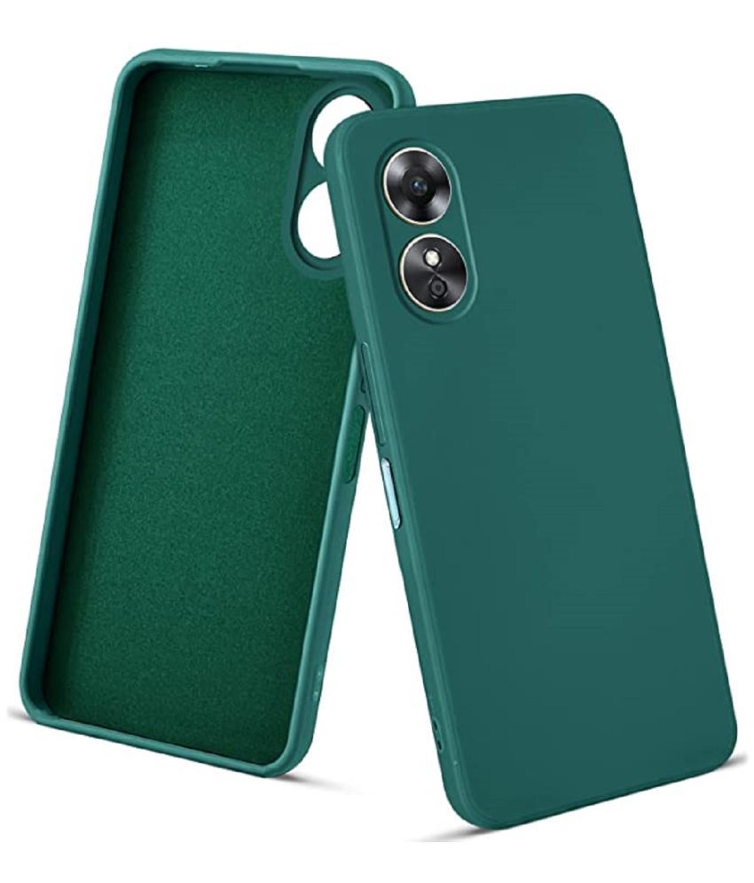     			Case Vault Covers - Green Silicon Plain Cases Compatible For OPPO A78 5G ( Pack of 1 )