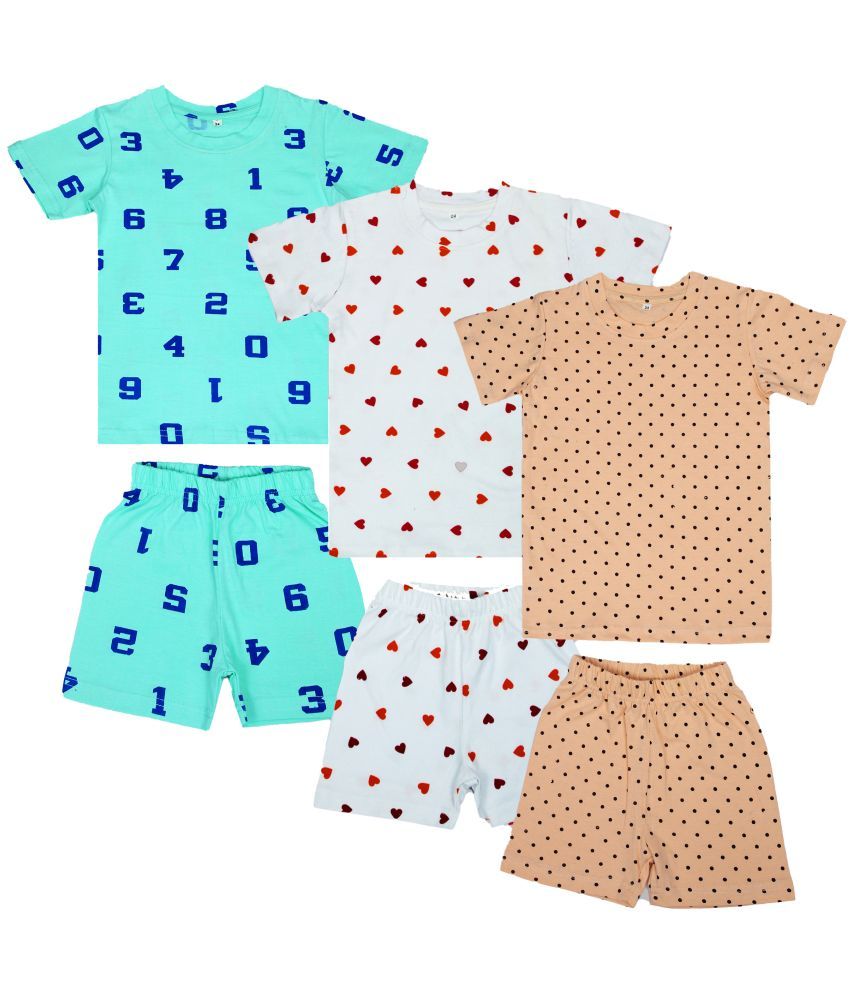     			Diaz - Multicolor Cotton Boys T-Shirt & Shorts ( Pack of 3 )