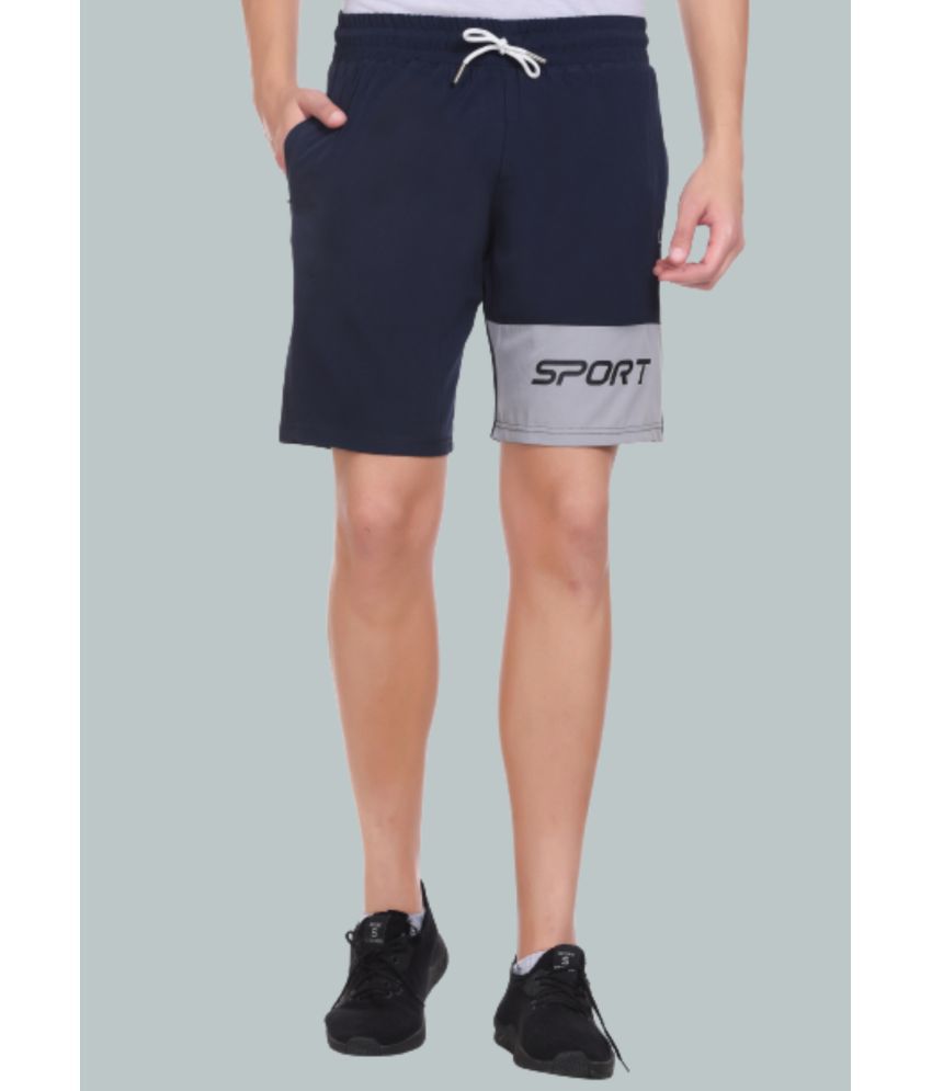     			LEEBONEE - Navy Blue Polyester Blend Men's Shorts ( Pack of 1 )
