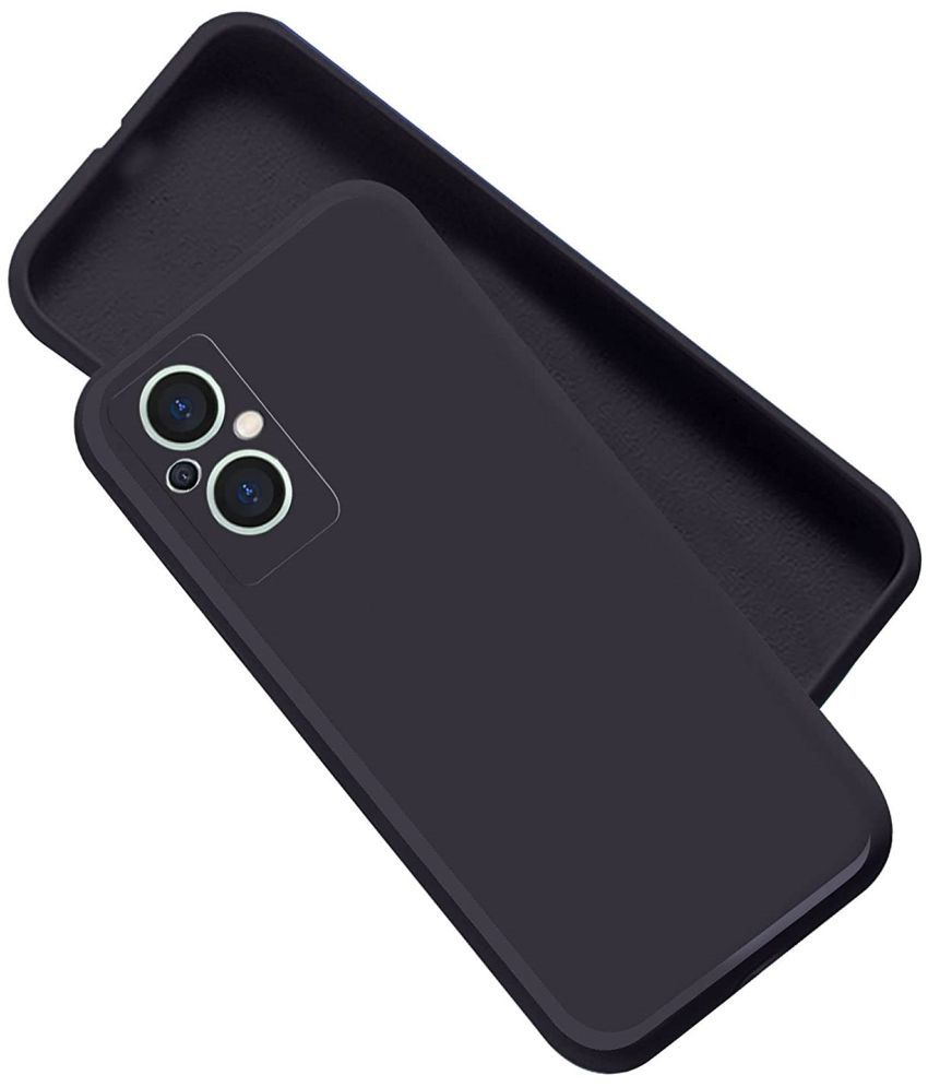     			ZAMN - Black Silicon Plain Cases Compatible For Oppo F21 Pro 5G ( Pack of 1 )