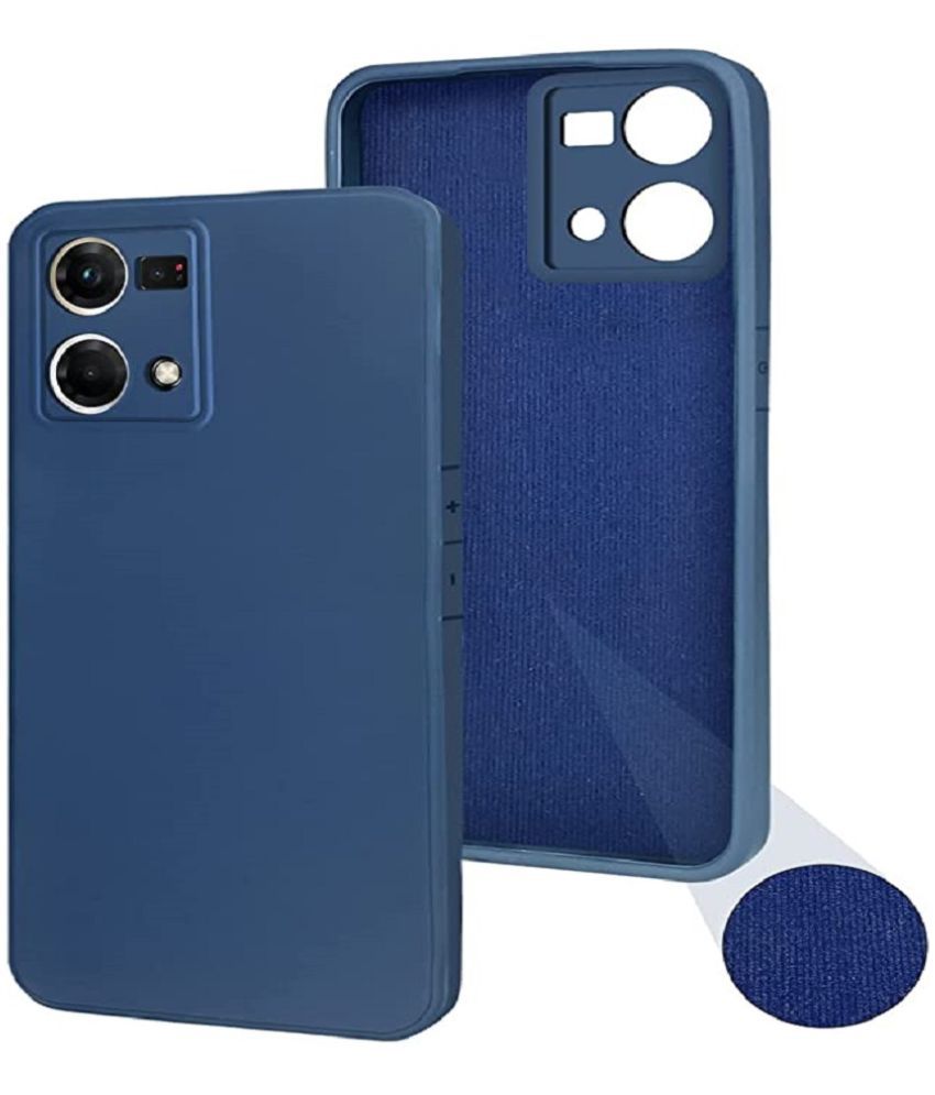     			ZAMN - Blue Silicon Plain Cases Compatible For Oppo F21 Pro 4G ( Pack of 1 )