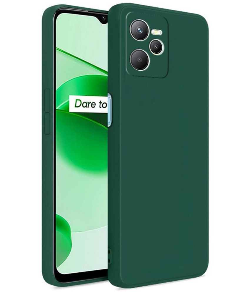     			ZAMN - Green Silicon Plain Cases Compatible For Realme Narzo 50A Prime ( Pack of 1 )
