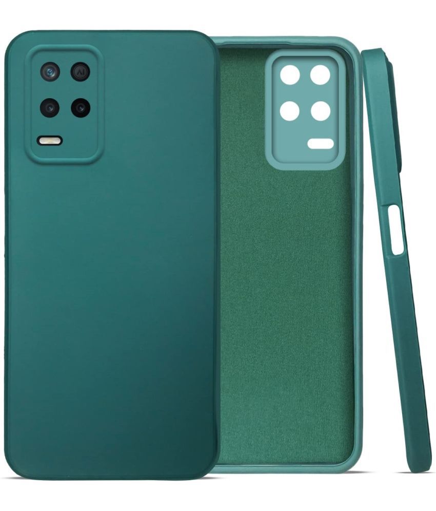     			ZAMN - Green Silicon Plain Cases Compatible For Realme 9 5G ( Pack of 1 )