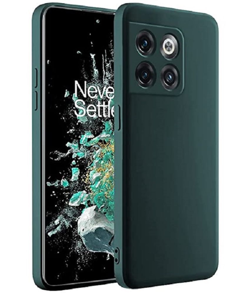     			ZAMN - Green Silicon Plain Cases Compatible For Oneplus 10T 5G ( Pack of 1 )
