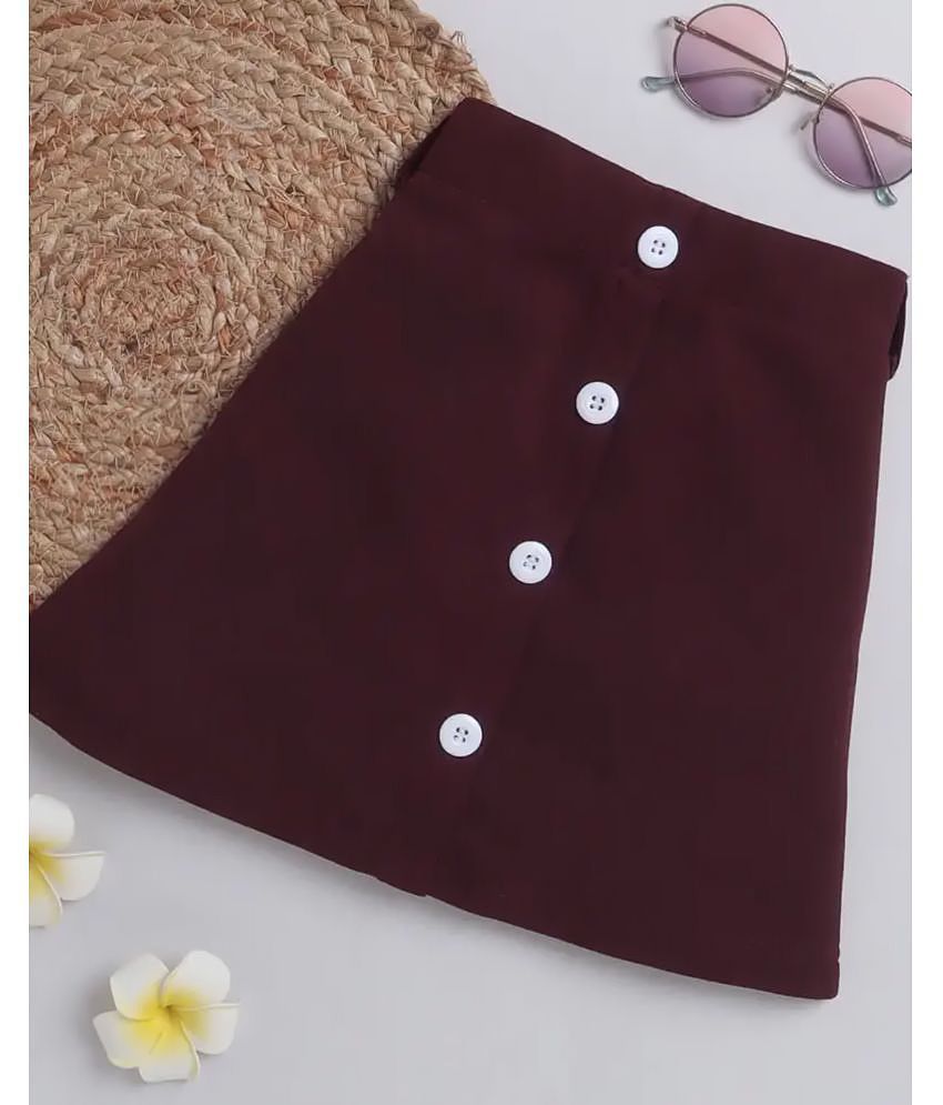 Affordable Men Addyvero - Maroon Cotton Blend Girls A-Line Skirt ( Pack of 1 ) - None 2025 at Sh