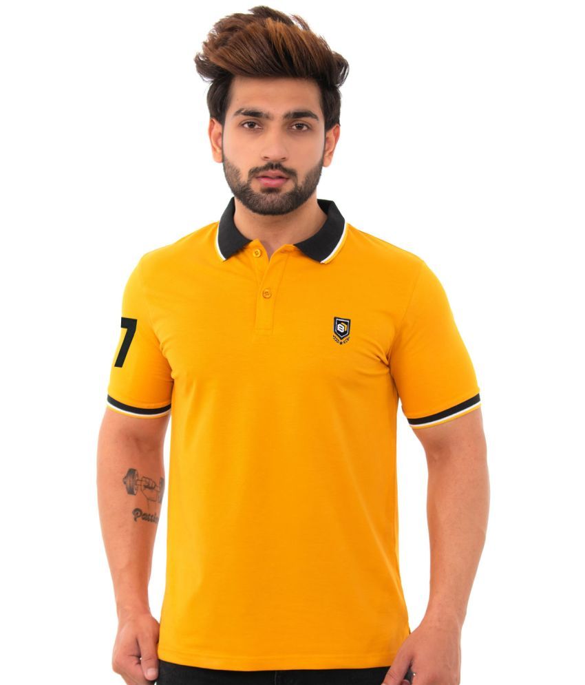     			BISHOPCOTTON - Mustard Cotton Blend Regular Fit Men's Polo T Shirt ( Pack of 1 )