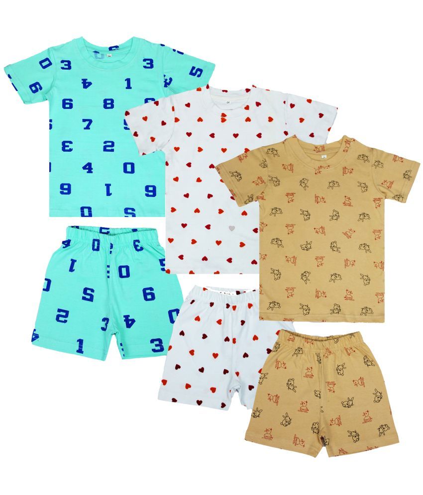     			Diaz - Multicolor Cotton Boys T-Shirt & Shorts ( Pack of 3 )