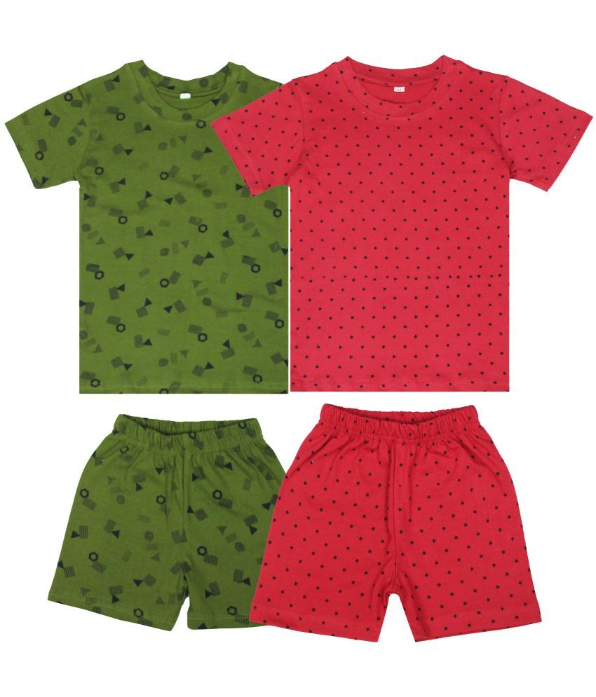     			Diaz - Multicolor Cotton Boys T-Shirt & Shorts ( Pack of 2 )