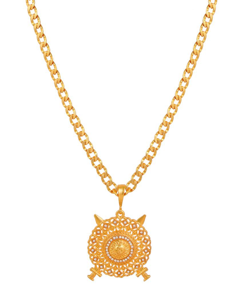     			FASHION FRILL - Gold Plated Brass Chain with Pendant ( Pack of 1 )