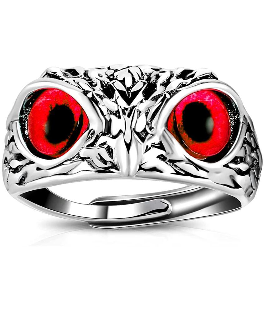     			Owl Eye Ring For Men Girls Silver Ring For Boys Adjustable Stylish men Jewellery