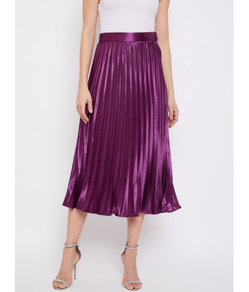     			KZULLY - Purple Satin Women's Flared Skirt ( Pack of 1 )