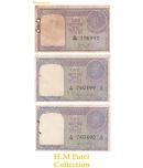 Numiscart - Set of 3 - 1 Rupee (1951) Signed by H.M Patel Republic India Collectible Rare 3 Notes Paper currency & Bank notes