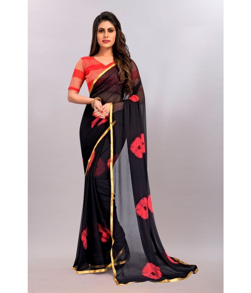     			Apnisha - Red Chiffon Saree With Blouse Piece ( Pack of 1 )