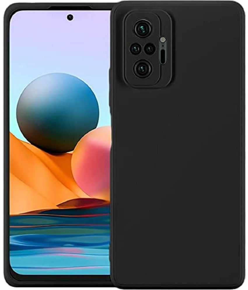     			Case Vault Covers - Black Silicon Plain Cases Compatible For Xiaomi Redmi Note 10 Pro ( Pack of 1 )