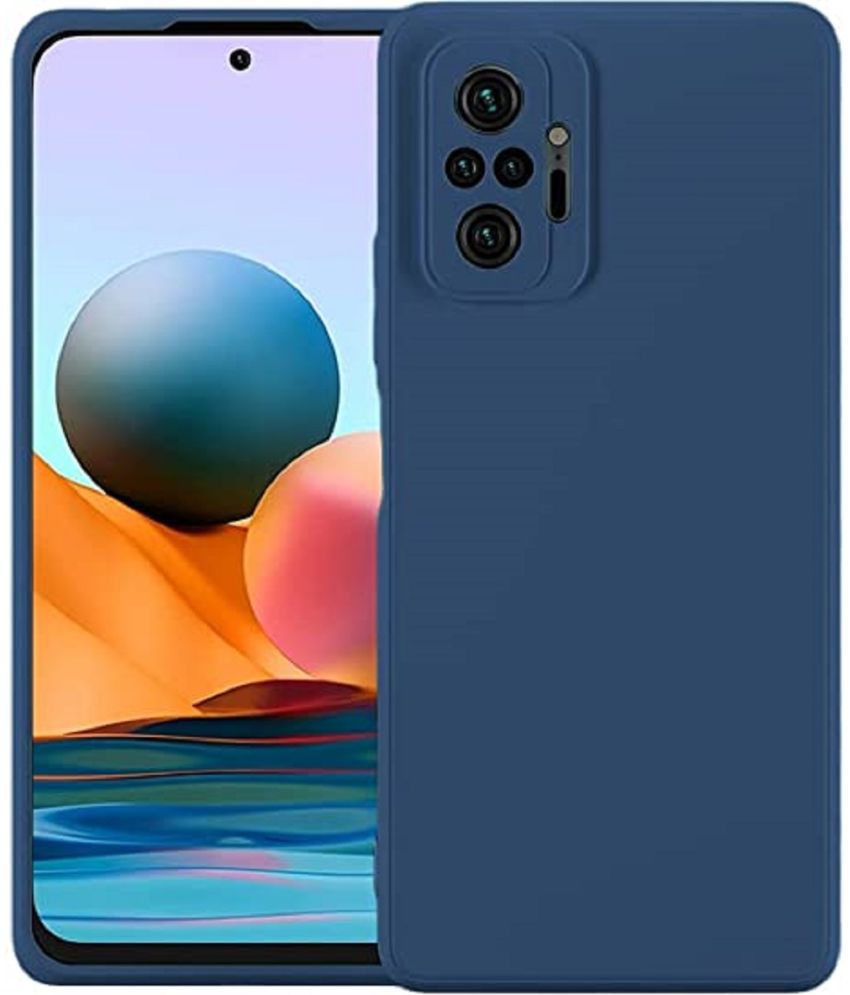     			Case Vault Covers - Blue Silicon Plain Cases Compatible For Xiaomi Redmi Note 10 Pro ( Pack of 1 )