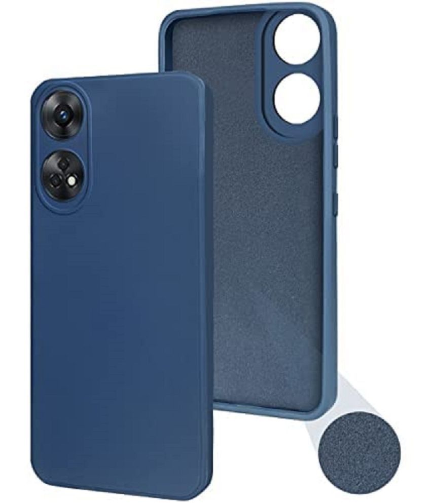     			Case Vault Covers - Blue Silicon Plain Cases Compatible For Oppo Reno 8T 5G ( Pack of 1 )