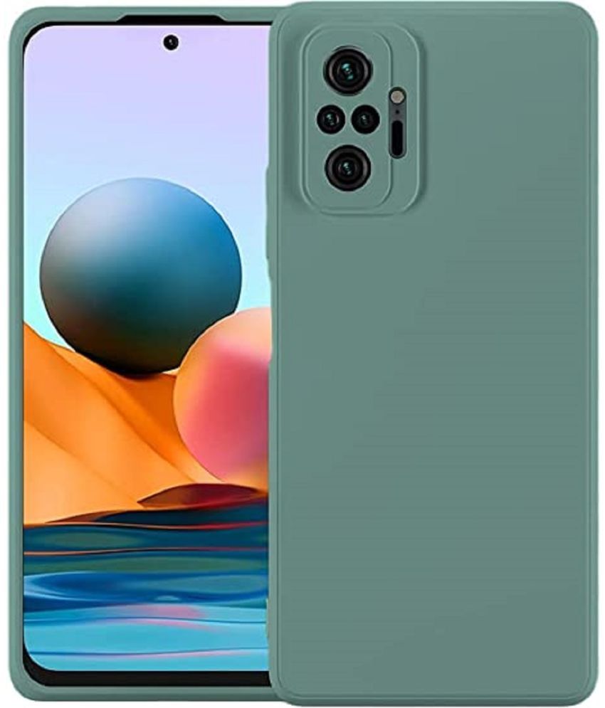     			Case Vault Covers - Green Silicon Plain Cases Compatible For Xiaomi Redmi Note 10 Pro Max ( Pack of 1 )