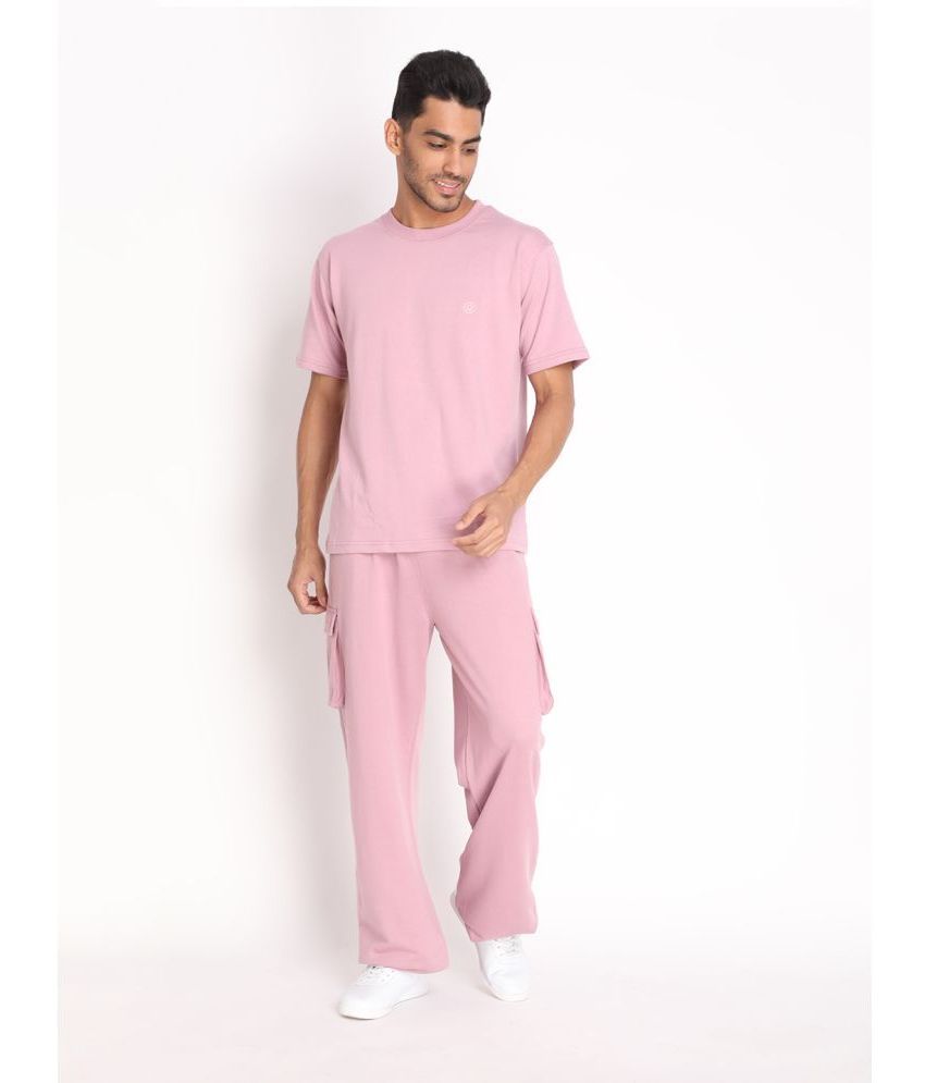     			Chkokko - Pink Cotton Blend Regular Fit Solid Men's Sports Tracksuit ( Pack of 1 )