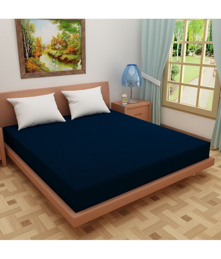     			Idalia Home Poly Cotton Solid Single Bedsheet - Blue