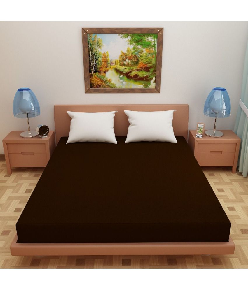     			Idalia Home Poly Cotton Solid Single Bedsheet - Brown