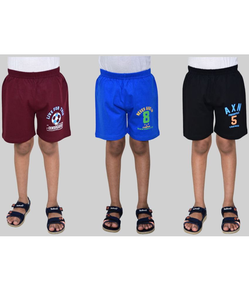     			JILZ - Multi Color Cotton Boys Shorts ( Pack of 3 )