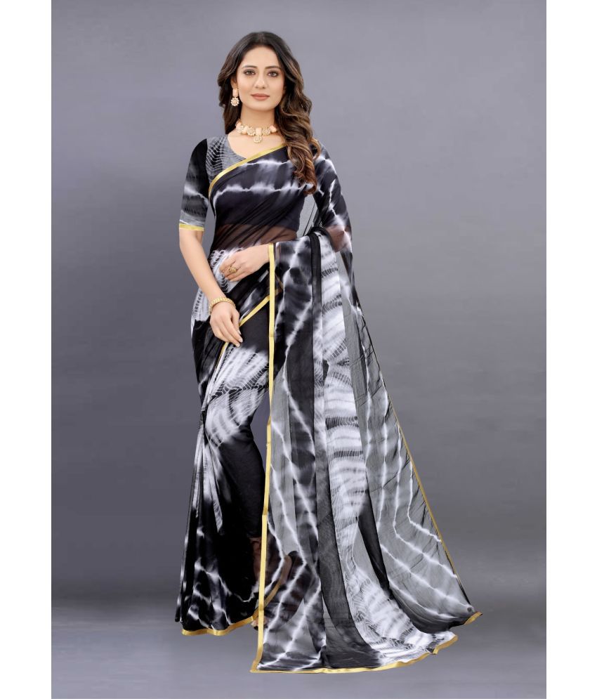 JULEE - Black Chiffon Saree With Blouse Piece ( Pack of 1 )