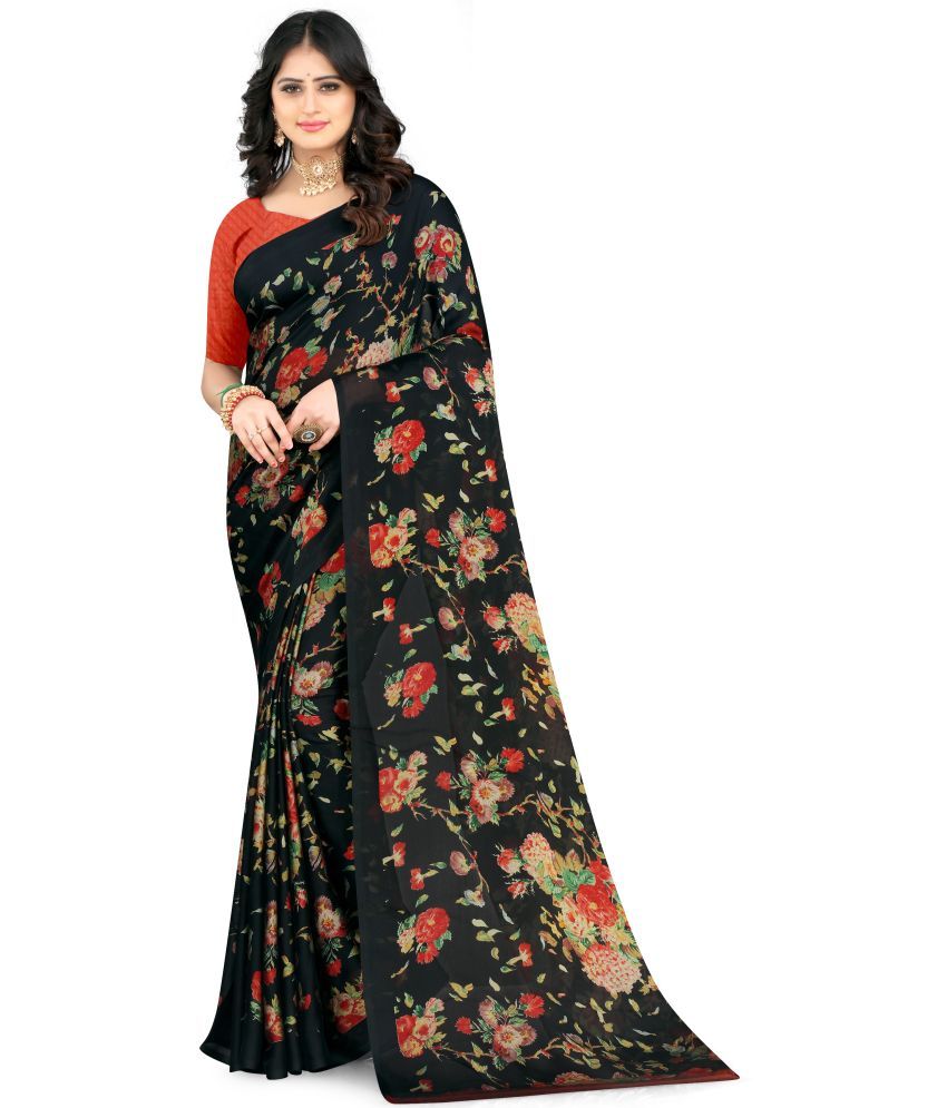     			LEELAVATI - Black Chiffon Saree With Blouse Piece ( Pack of 1 )