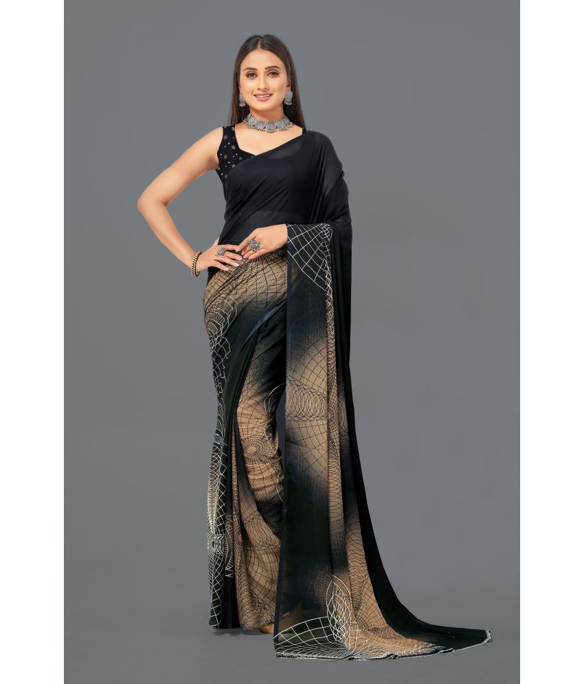     			LEELAVATI - Black Georgette Saree With Blouse Piece ( Pack of 1 )