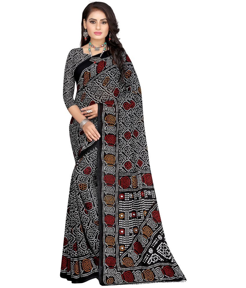     			LEELAVATI - Black Georgette Saree With Blouse Piece ( Pack of 1 )