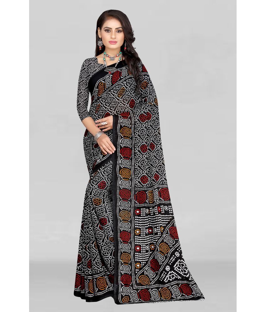     			LEELAVATI - Black Georgette Saree With Blouse Piece ( Pack of 1 )