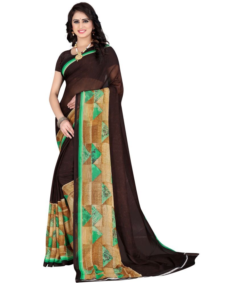     			LEELAVATI - Maroon Georgette Saree With Blouse Piece ( Pack of 1 )