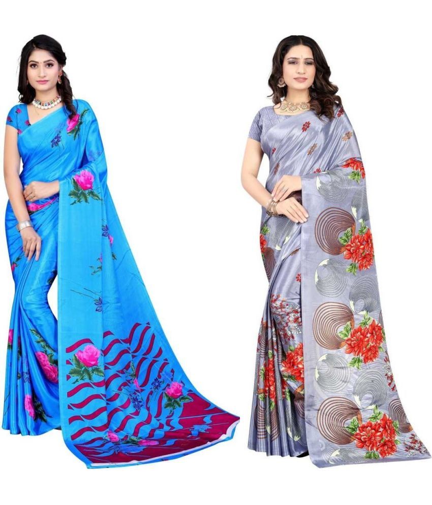     			LEELAVATI - Multicolor Crepe Saree With Blouse Piece ( Pack of 2 )