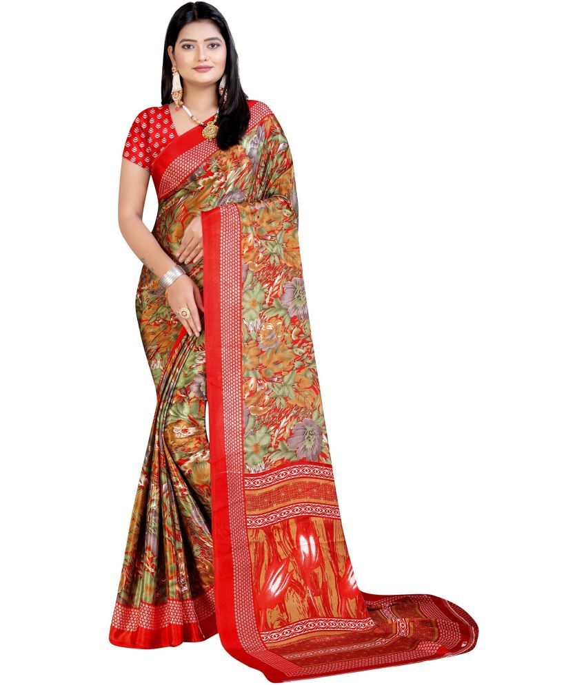     			LEELAVATI - Multicolor Crepe Saree With Blouse Piece ( Pack of 1 )