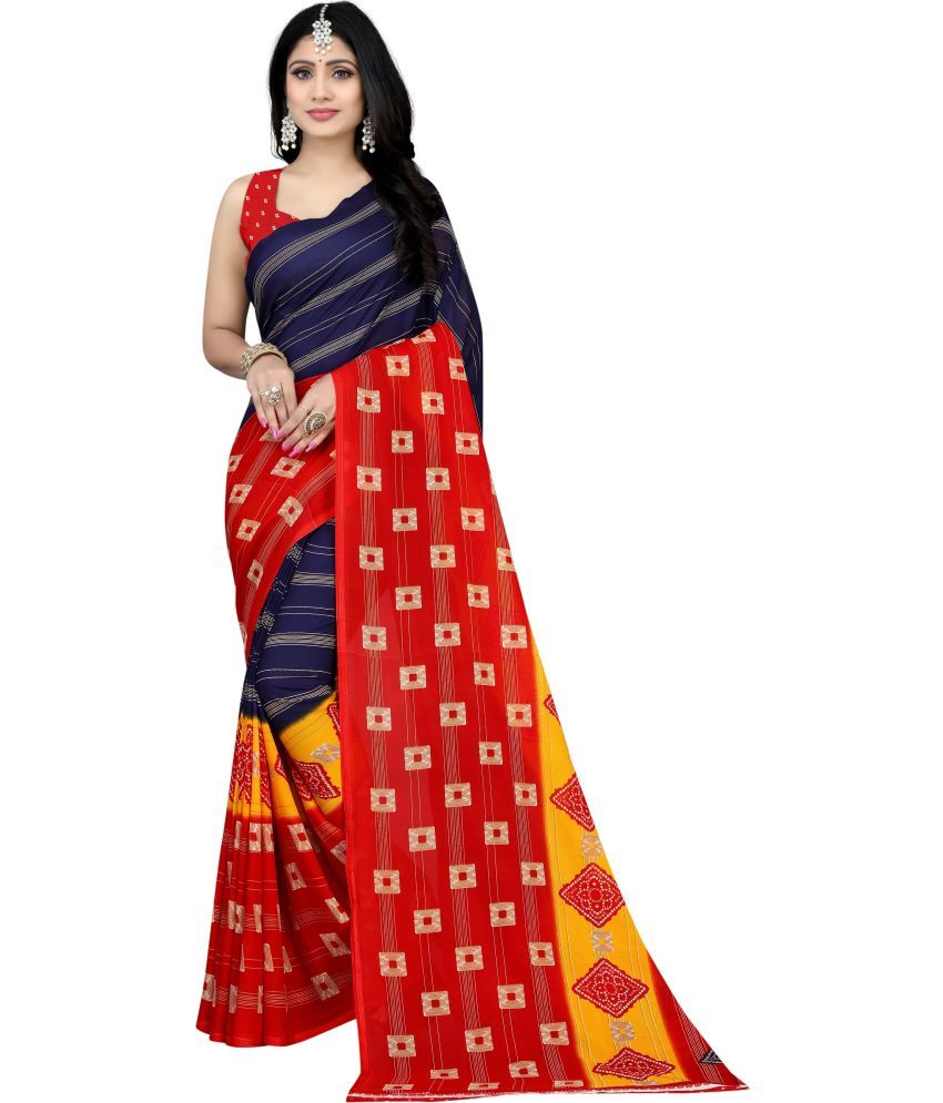     			LEELAVATI - Multicolor Georgette Saree With Blouse Piece ( Pack of 1 )