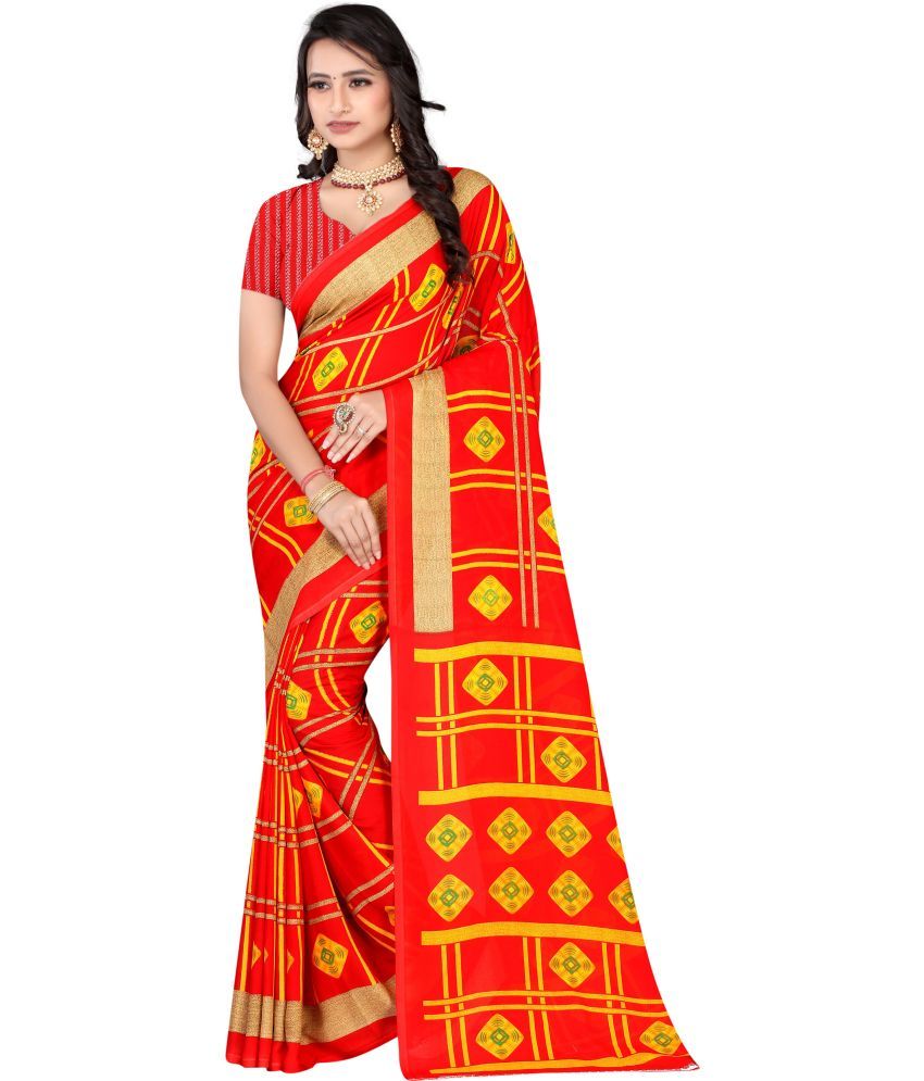     			LEELAVATI - Multicolor Georgette Saree With Blouse Piece ( Pack of 1 )