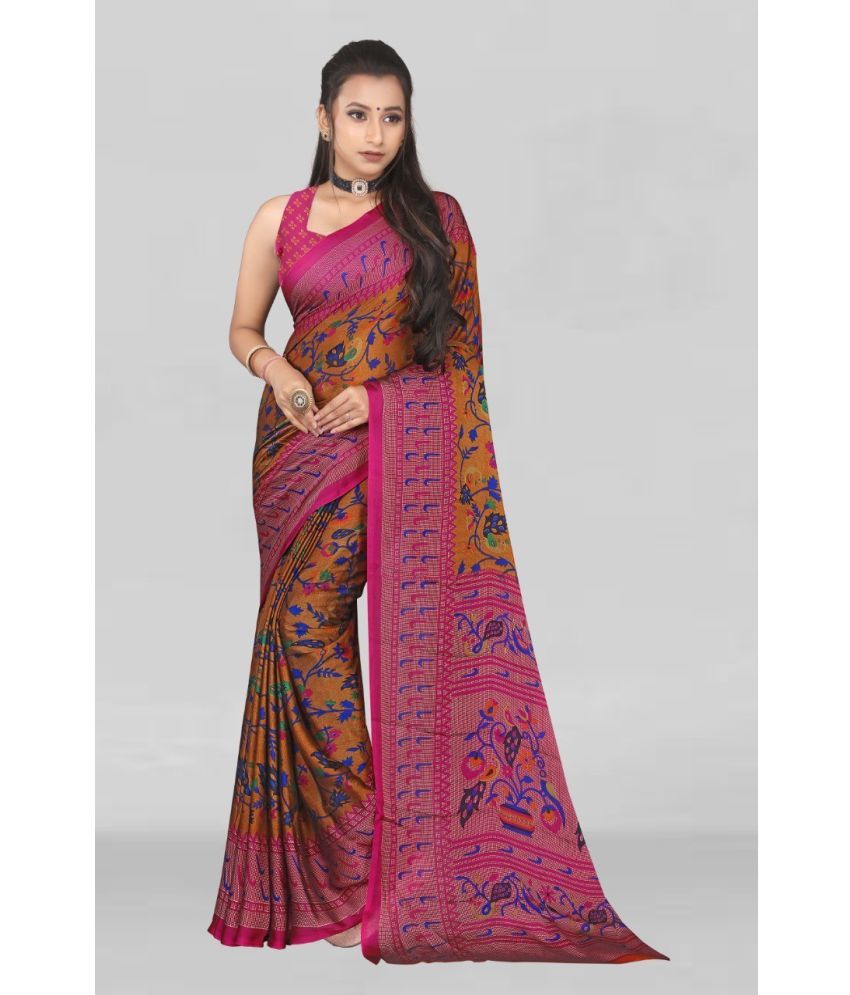     			LEELAVATI - Pink Chiffon Saree With Blouse Piece ( Pack of 1 )