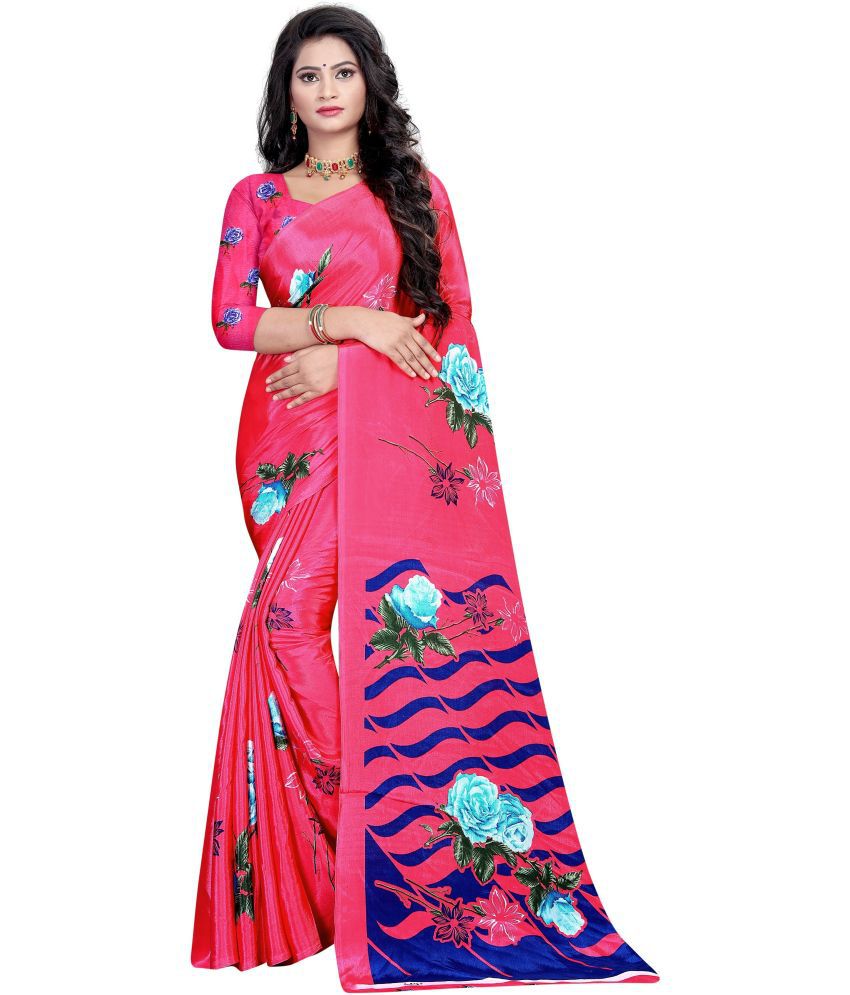     			LEELAVATI - Pink Crepe Saree With Blouse Piece ( Pack of 1 )