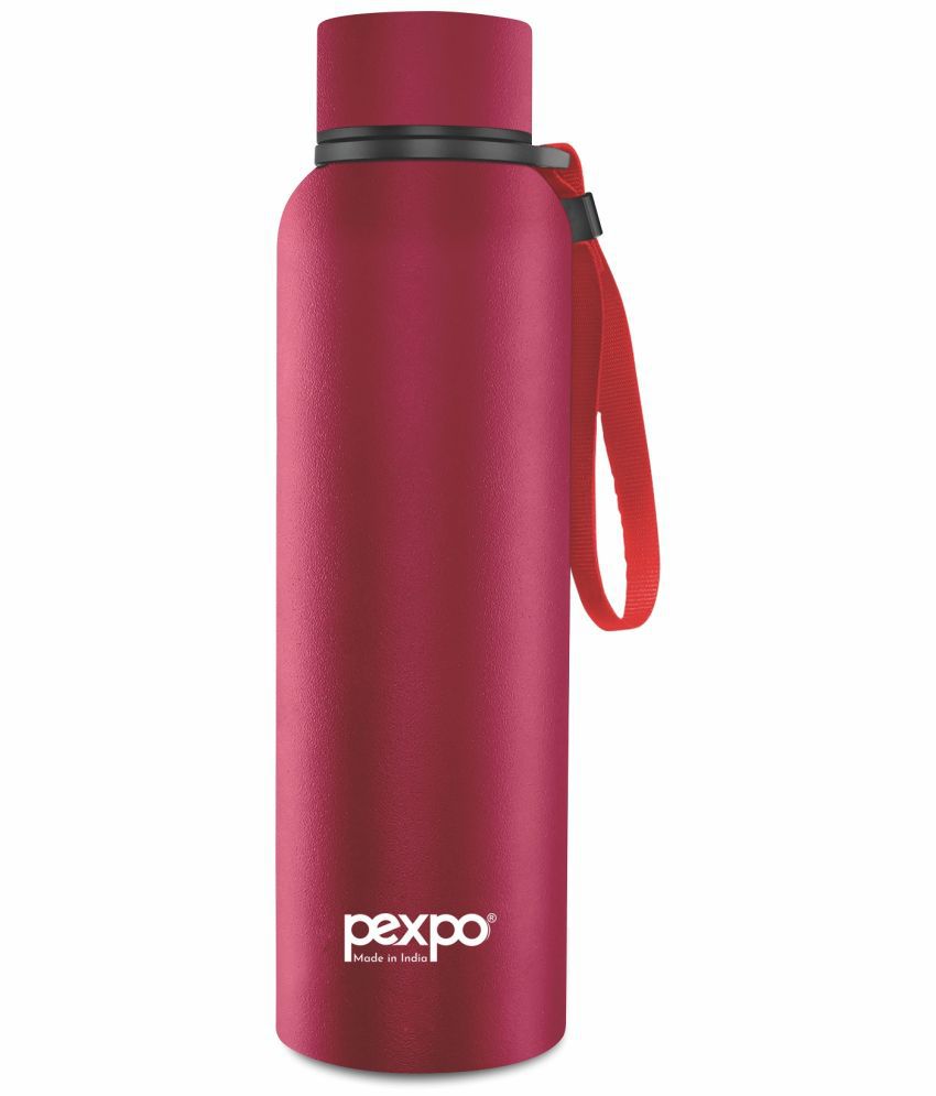     			Pexpo 700ml 24 Hrs Hot and Cold Flask, Bravo Vacuum insulated Bottle (Pack of 1, Crimson Red)