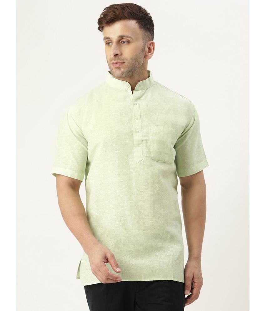     			RIAG - Green Cotton Blend Men's Shirt Style Kurta ( Pack of 1 )