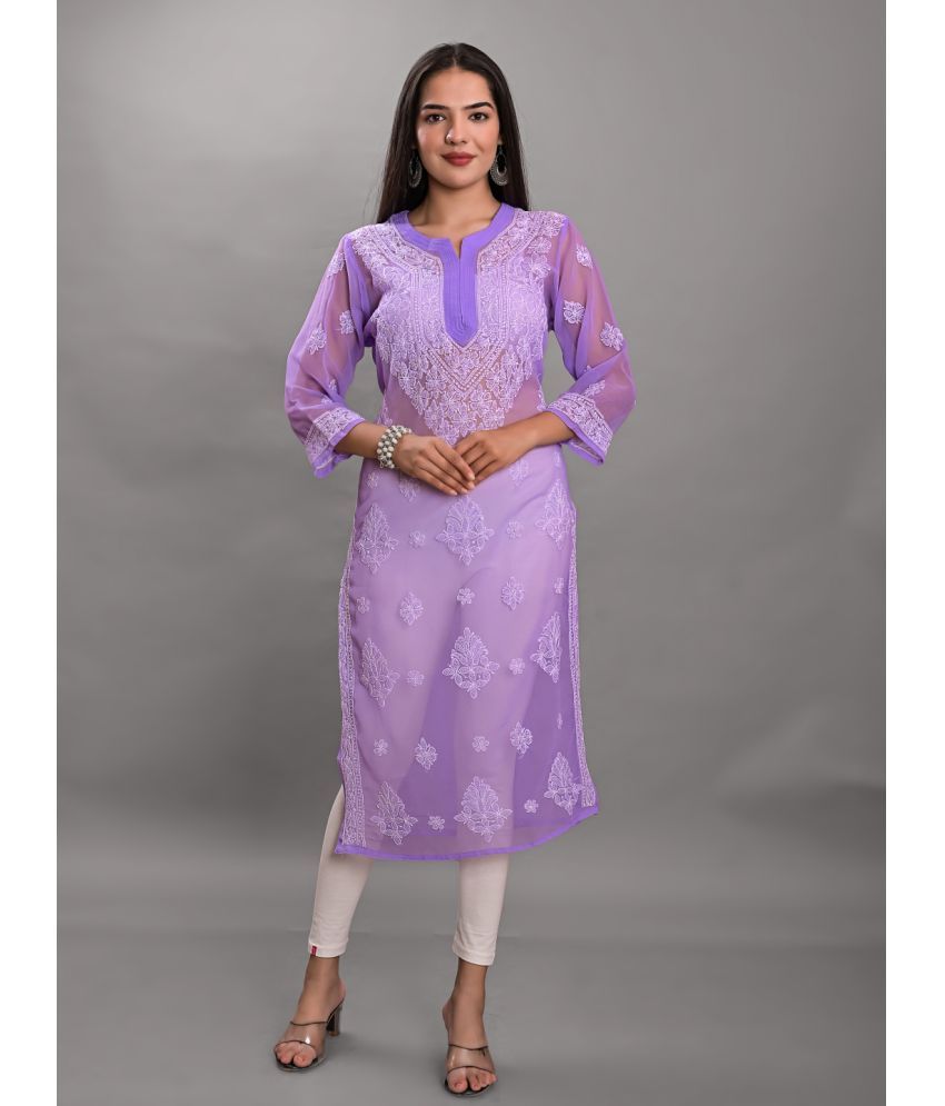     			Apratim - Lavender Georgette Women's Straight Kurti ( Pack of 1 )