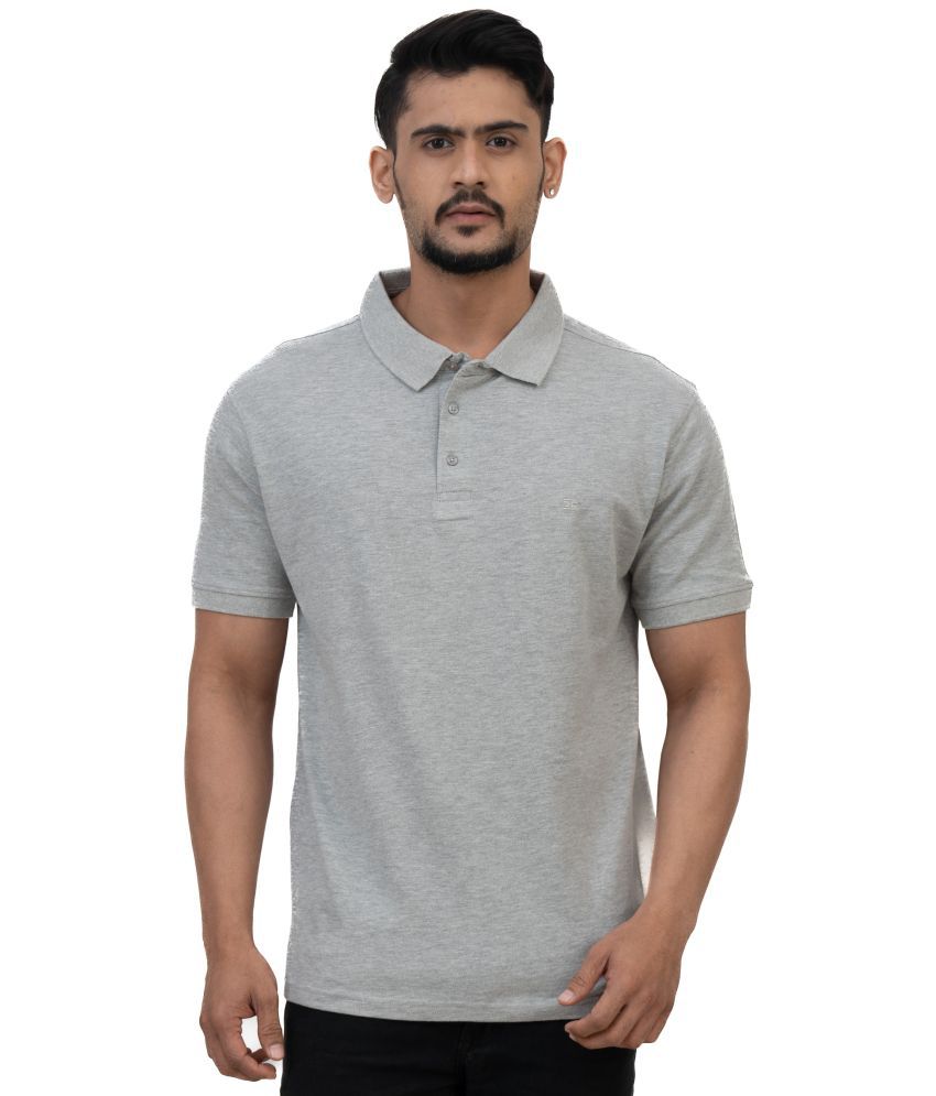     			Cotstyle - Grey Cotton Blend Regular Fit Men's Polo T Shirt ( Pack of 1 )
