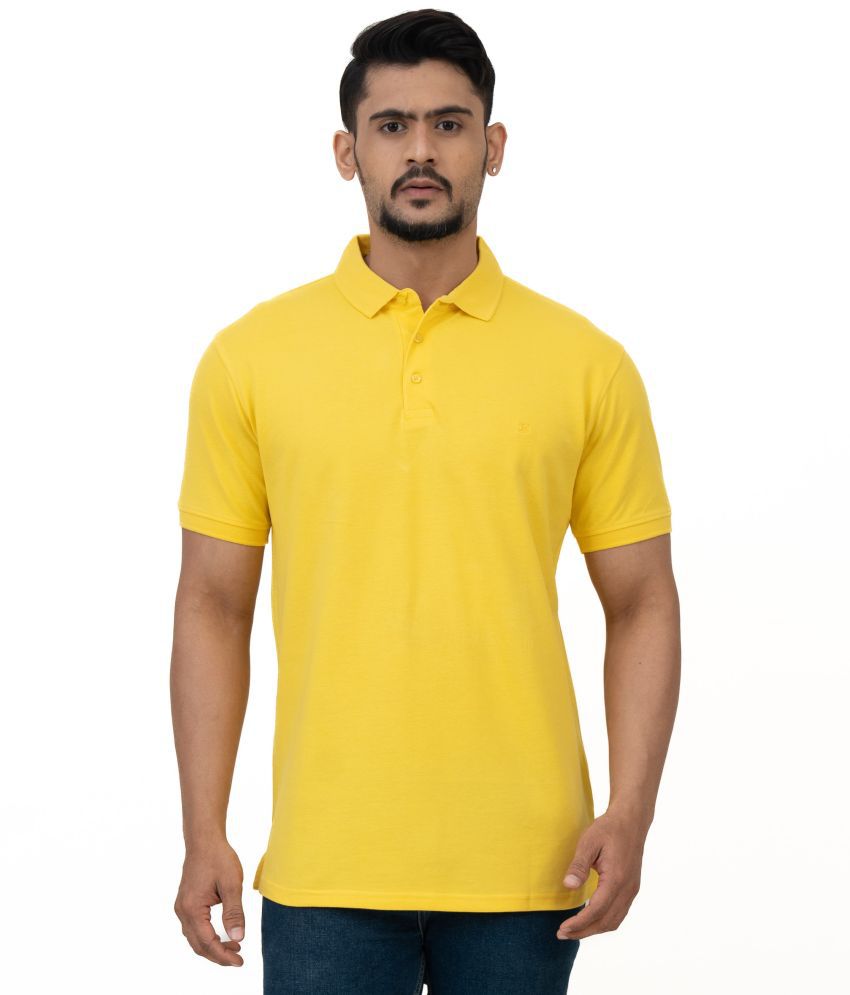     			Cotstyle - Yellow Cotton Blend Regular Fit Men's Polo T Shirt ( Pack of 1 )